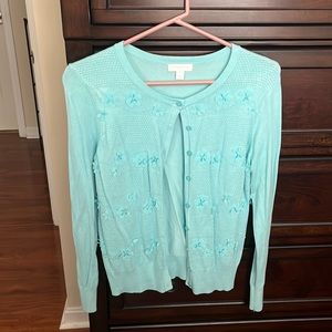 Charter Club light blue flower cardigan
